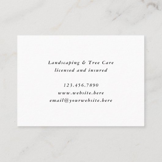 アーボリストツリー気に造園ガーデンヤードワーク 名刺 (裏面)