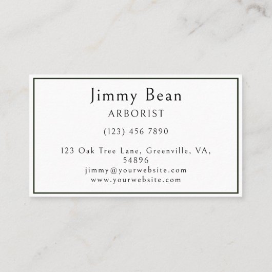 アーボリストツリー除去トリミング造園サービス 名刺 (裏面)