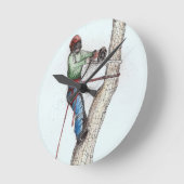 アーボリスト・ツリー外科医 ラウンド壁時計 (傾斜)