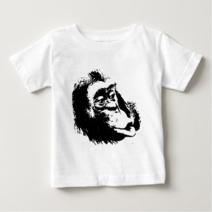 アーポップ・アートのトおもしろい・チンパンジー ベビーTシャツ