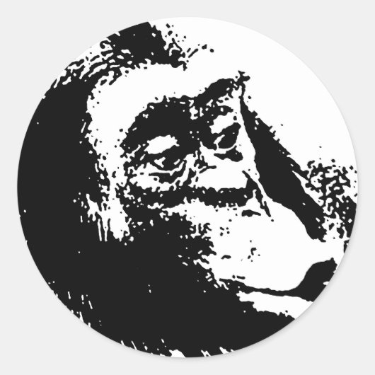 アーポップ・アートのトおもしろい・チンパンジー ラウンドシール (正面)