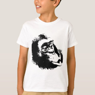 アーポップ・アートのトおもしろい・チンパンジー Tシャツ