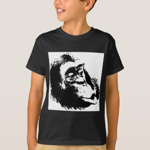 アーポップ・アートのトおもしろい・チンパンジー Tシャツ