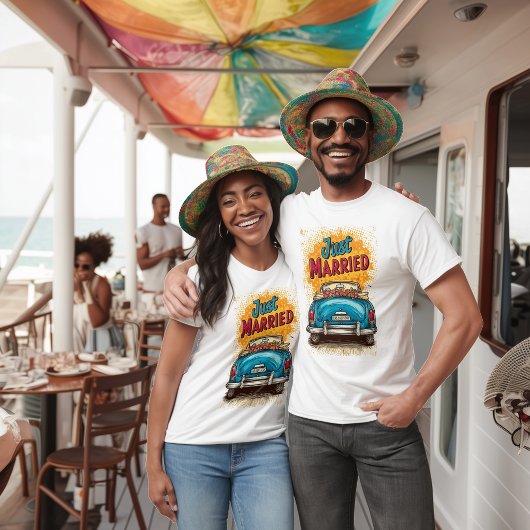 アーポップ・アートのトたった今結婚しました Tシャツ