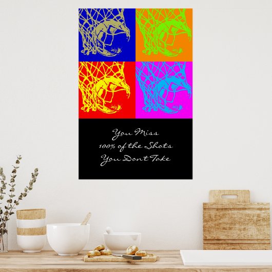 アーポップ・アートのトやる気を起こさせるエイム引用文バスケットボールプリント ポスター (キッチン)