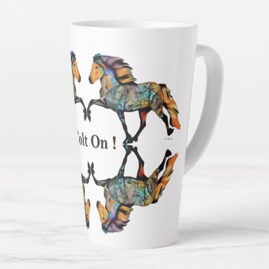 アーポップ・アートのトアイスランドの馬 カフェラテマグ (右アングル)