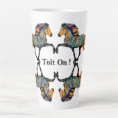 アーポップ・アートのトアイスランドの馬 カフェラテマグ (正面)