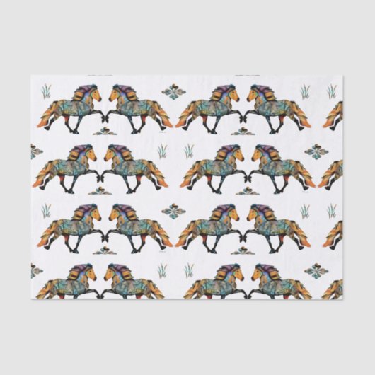 アーポップ・アートのトアイスランドの馬  薄葉紙 (正面)