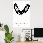 アーポップ・アートのトイーグルWWII引用文バイチャーチルやる気を起こさせる ポスター (ホームオフィス)