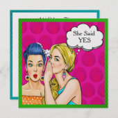 アーポップ・アートのトウェディングシャワー/誕生日招待状 招待状 (正面/裏面)