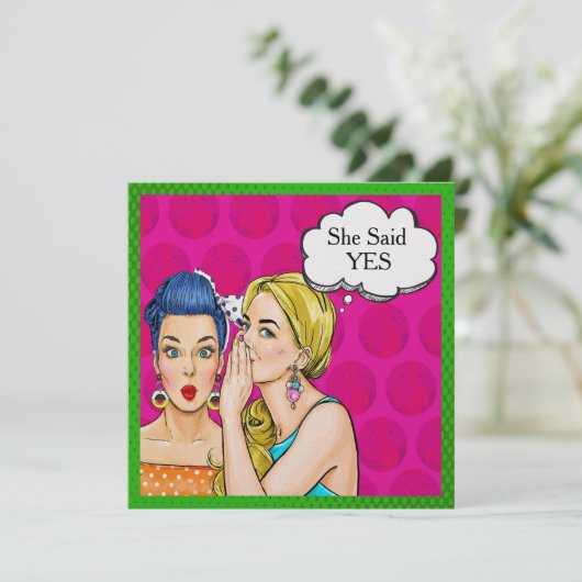 アーポップ・アートのトウェディングシャワー/誕生日招待状 招待状 (スタンド正面)