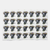 アーポップ・アートのトエレファントレトロイラストレーション キッチンタオル (横)