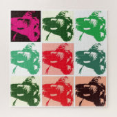 アーポップ・アートのトエレファントレトロイラストレーション ジグソーパズル (横)