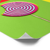 アーポップ・アートのトカラフルキャンディ棒つきキャンデー写真 ポスター (角)