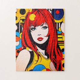 アーポップ・アートのトカラフル女 ジグソーパズル