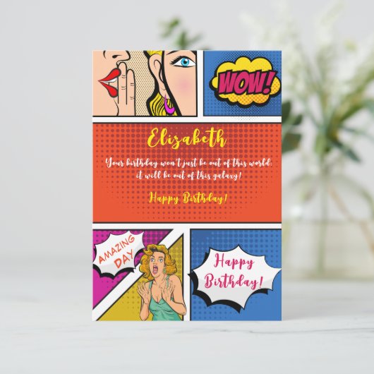 アーポップ・アートのトガール漫画ハッピーバースデー カード (スタンド正面)