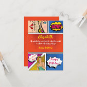 アーポップ・アートのトガール漫画ハッピーバースデー カード (正面/裏面インサイチュ)