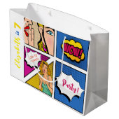 アーポップ・アートのトガール漫画誕生日 ラージペーパーバッグ (裏面アングル)