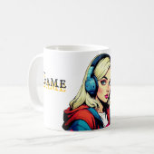 アーポップ・アートのトキュートゲーマーガール漫画スタイルマグ コーヒーマグカップ (正面左)