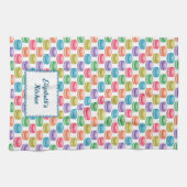 アーポップ・アートのトクッキーカラフルマカロン キッチンタオル (横)