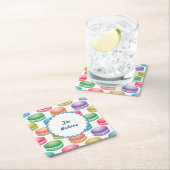 アーポップ・アートのトクッキーカラフルマカロン スクエアペーパーコースター (インサイチュ)