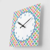 アーポップ・アートのトクッキーカラフルマカロン スクエア壁時計 (傾斜)