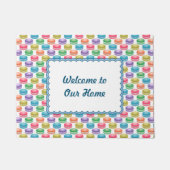 アーポップ・アートのトクッキーカラフルマカロン ドアマット (正面)