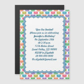 アーポップ・アートのトクッキーカラフルマカロン マグネット招待状 (正面/裏面)