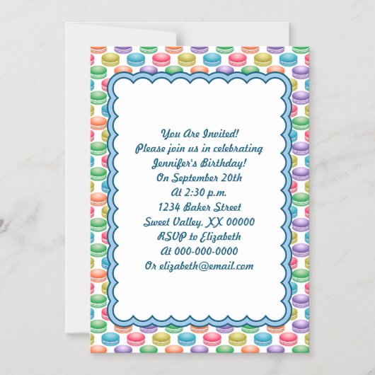 アーポップ・アートのトクッキーカラフルマカロン マグネット招待状 (正面)