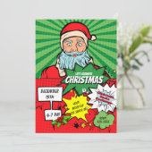 アーポップ・アートのトクリスマスサンタパーティー漫画招待状 招待状 (スタンド正面)