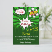 アーポップ・アートのトグリーン漫画ハッピーバースデー カード (スタンド正面)