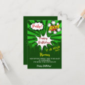 アーポップ・アートのトグリーン漫画ハッピーバースデー カード (正面/裏面インサイチュ)