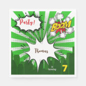 アーポップ・アートのトグリーン漫画誕生日 スタンダードランチョンナプキン (正面)