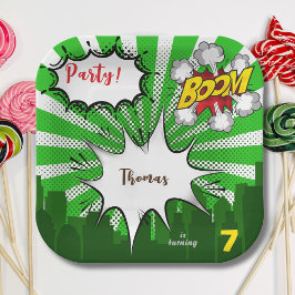 アーポップ・アートのトグリーン漫画誕生日 ペーパープレート