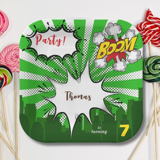 アーポップ・アートのトグリーン漫画誕生日 ペーパープレート