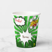 アーポップ・アートのトグリーン漫画誕生日 紙コップ (裏面)