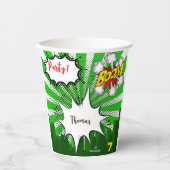 アーポップ・アートのトグリーン漫画誕生日 紙コップ (正面)