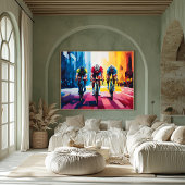 アーポップ・アートのトサイクリングレースウォールアート – バイクレースプリント ポスター