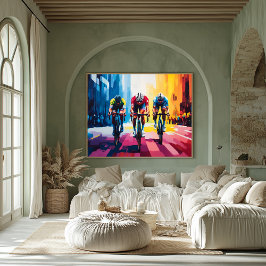 アーポップ・アートのトサイクリングレースウォールアート – バイクレースプリント ポスター