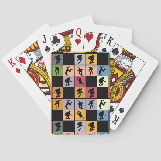 アーポップ・アートのトスケートボーダーズコラージュ トランプ (裏面)