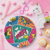 アーポップ・アートのトスタイル – 爆発レトロ漫画ブラスト ペーパープレート (パーティー)