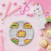 アーポップ・アートのトタイポグラフィレトロスタイルテーマデザイン ペーパープレート (パーティー)