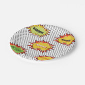 アーポップ・アートのトタイポグラフィレトロスタイルテーマデザイン ペーパープレート (アングル)