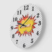 アーポップ・アートのトタイポグラフィレトロスタイル ラージ壁時計 (傾斜)