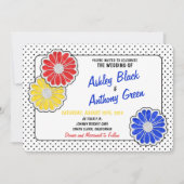アーポップ・アートのトデイジー水玉模様カジュアル結婚式招待状 招待状 (正面)