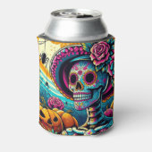 アーポップ・アートのトハロウィーン砂糖スカル、ジャック・オランタン 缶クーラー (缶裏面)