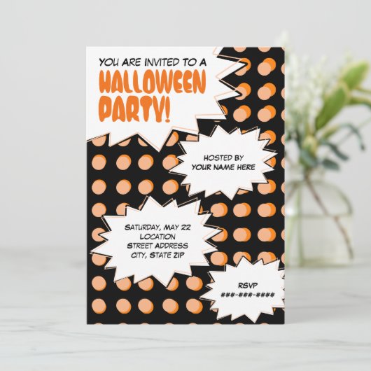 アーポップ・アートのトハローウィンパーティ招待状 招待状 (スタンド正面)