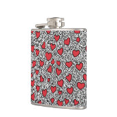 アーポップ・アートのトハートパターン フラスク (左)