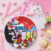 アーポップ・アートのトバレンタイン ペーパープレート (パーティー)