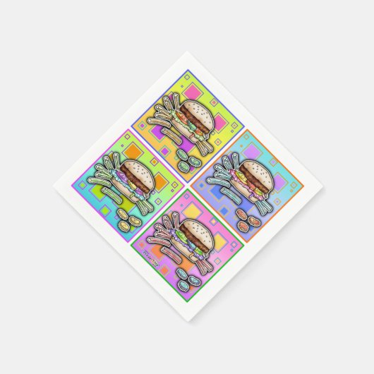 アーポップ・アートのトバーガー スタンダードカクテルナプキン (角)